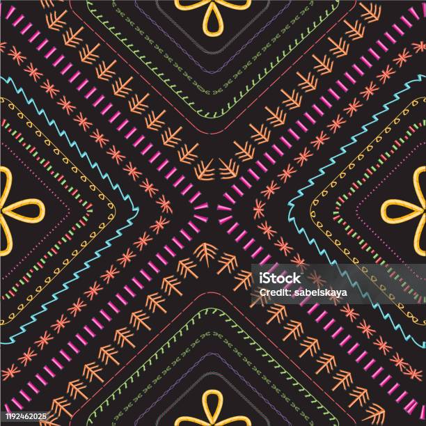 Sew Pattern Texture Sewing Stitches Seamless Pattern Or Embroidery Texture Vector ...