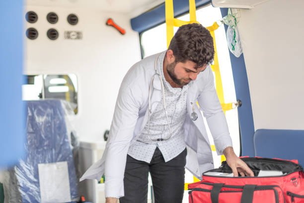 istock Busy paramedic in the ambulance 1192464044