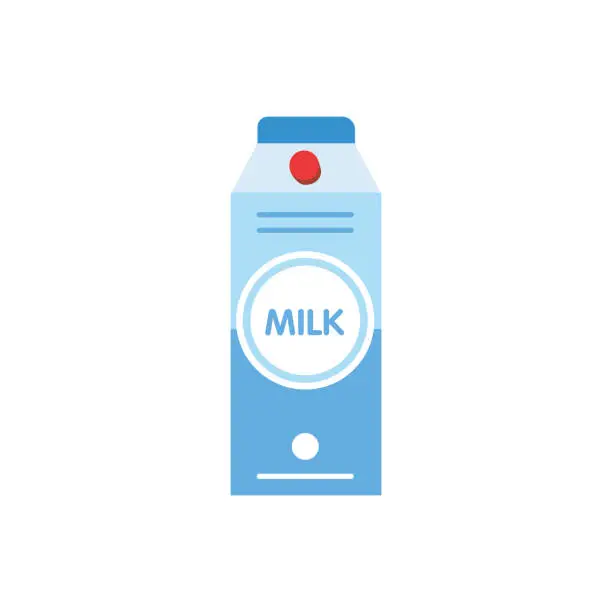 Vector illustration of Milk packet or container the grocery item flat vector illustration isolated.