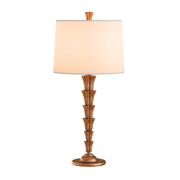 istock Decorative table lamp with a light pink lampshade on an isolated background. 3d rendering 1192465214