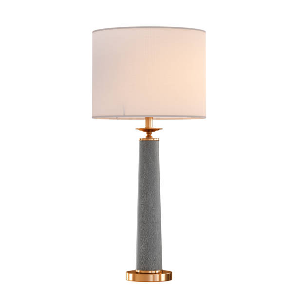 istock Decorative table lamp with a light pink lampshade on an isolated background. 3d rendering 1192465220