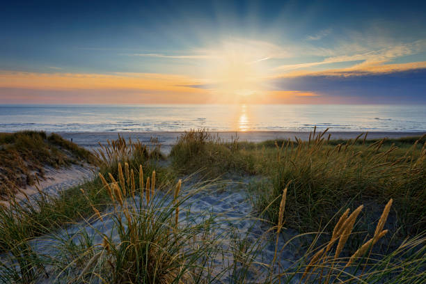 sunset along the Dutch coast