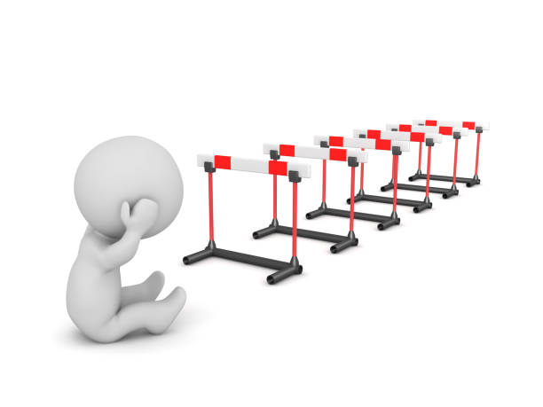 istock Upset 3D Character with Many Barriers 1192468277