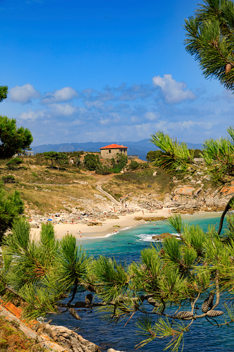 coastal scene at O Faro, one of the Cíes Islands off the coast of Pontevedra in Galicia
