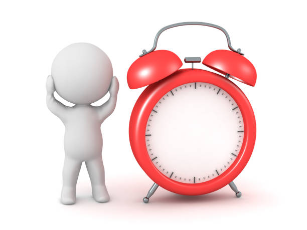 istock Stressed 3D Character with an Alarm Clock 1192469074