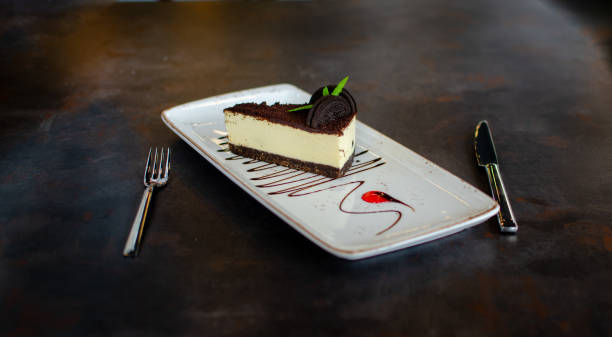 istock Cheesecake on porcelain plate 1192471415
