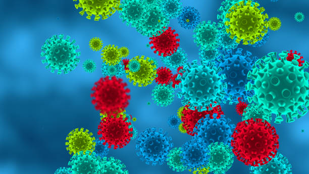 istock 3d illustration pathogenic viruses causing infection in host organism, Viral disease outbreak, virus abstract background 1192474048
