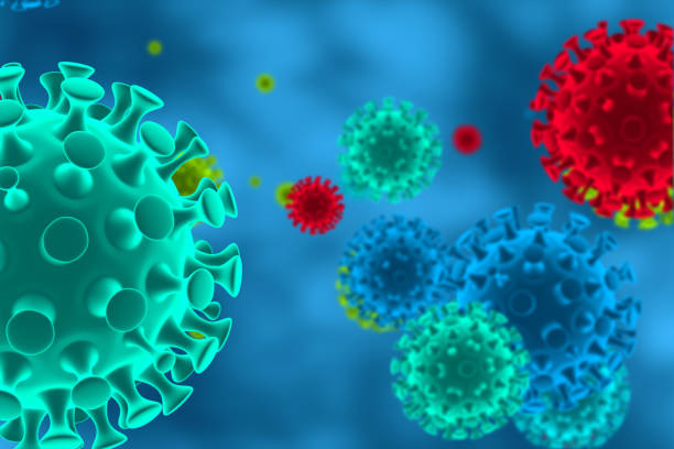 istock 3d illustration pathogenic viruses causing infection in host organism, Viral disease outbreak, virus abstract background 1192474056