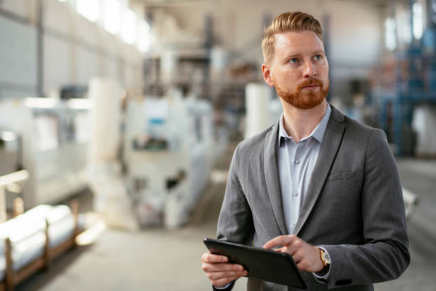 istock Young inspector in factory. 1192475148