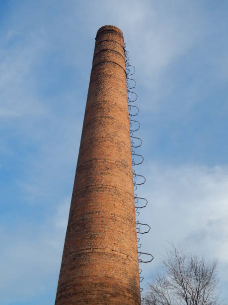 istock Brick factory chimney stack. The boiler plant. Smokestack boiler. 1192475458