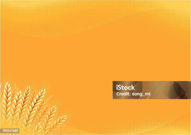 Fundo De Grãos - Arte vetorial de stock e mais imagens de Agricultura - Agricultura, Amarelo, Caule de planta
