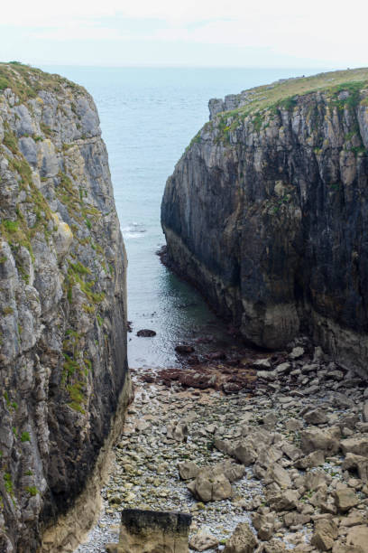 istock Rocky Beach in Between Two Volcanic Cliff Faces 1192481735