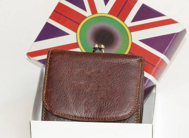 istock Leather wallet with the  box on white background 1192487168