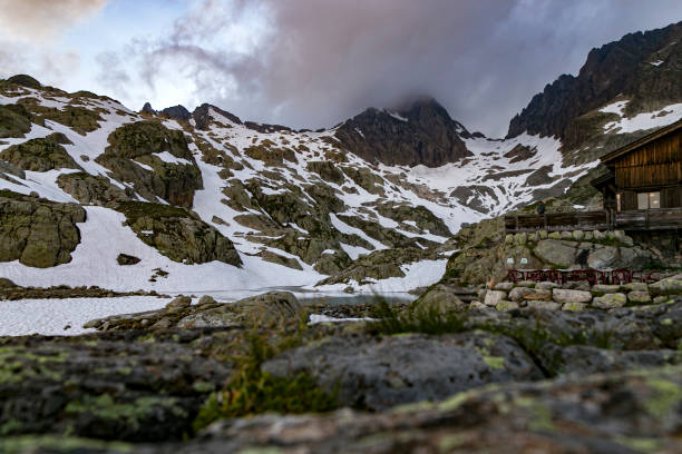 istock Storm clouds over alpine refuge Lac Blanc 1192491655