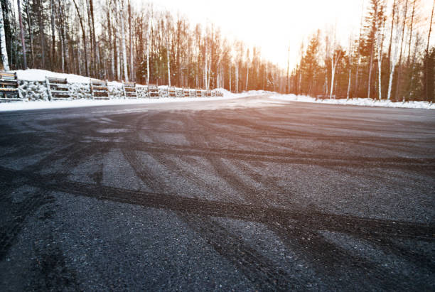 Winter road with snow