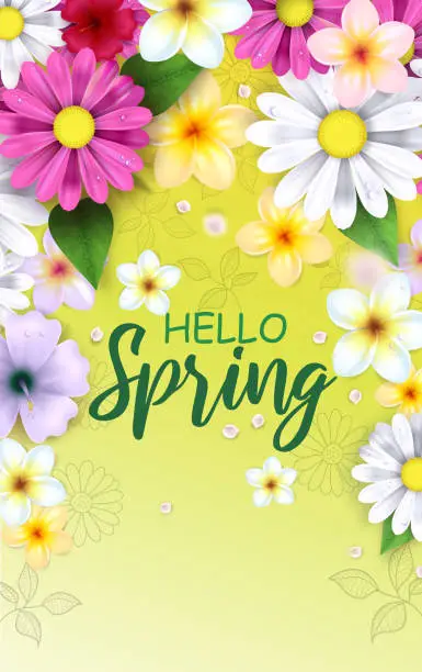 Vector illustration of Spring flowers illustration