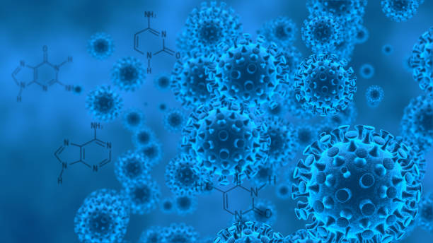 istock 3d illustration pathogenic viruses causing infection in host organism, Viral disease outbreak, virus abstract background 1192495907