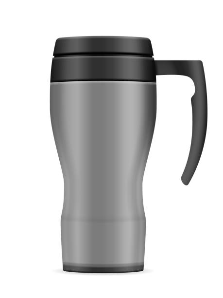 illustrazioni stock, clip art, cartoni animati e icone di tendenza di tazza da viaggio - insulated drink container bottle container white background