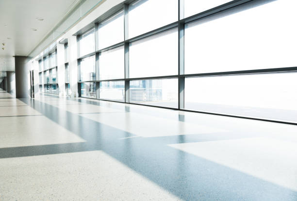 istock Empty hallway in nanjing airport terminal, China 1192499032