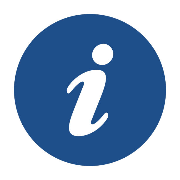 niebieska okrągła ikona informacji, przycisk na białym tle - advice stock illustrations
