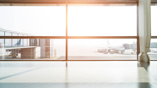 istock Empty hallway in nanjing airport terminal, China 1192499112