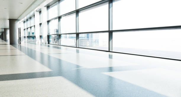 istock Empty hallway in nanjing airport terminal, China 1192499122