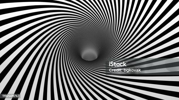 최면 나선형 흑백 환각 소용돌이 착시에 대한 스톡 사진 및 기타 이미지 - 착시, 착각, 구멍 - iStock