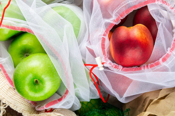 istock Cotton String Mesh Bag, Reusable Shopping Tote for Grocery 1192511164