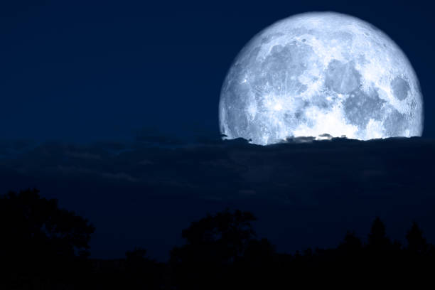istock full lenten moon back on silhouette cloud and mountain on night sky 1192511309