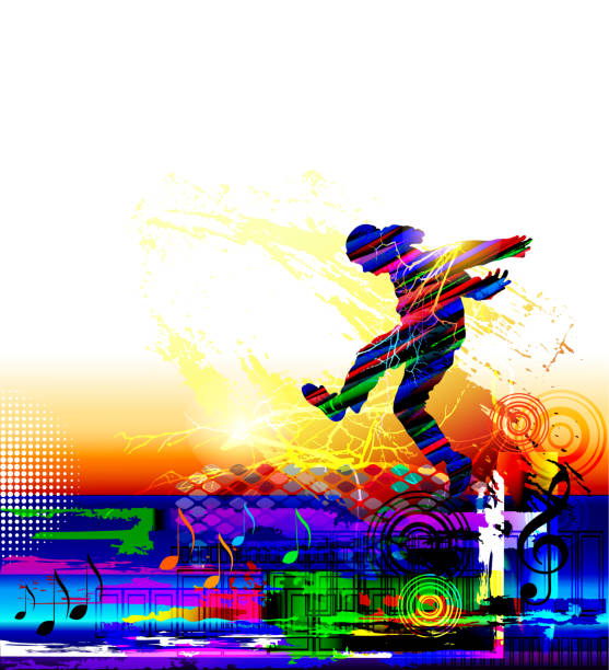 Hip hop dancer Hip hop dancer. Teenager jumping dancing acrobatic gymnastics stock illustrations