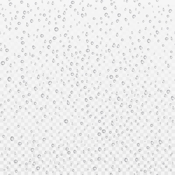 illustrations, cliparts, dessins animés et icônes de texture sans couture de drops. gouttelette liquide claire. rosée sur la surface de verre. modèle aqua réaliste. illustration vectorielle - splashing water drop white background