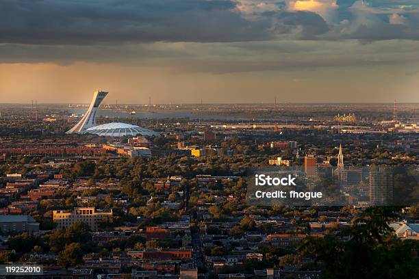 Olympic Stadium Viewed From The Montroyal Montreal Stock Photo - Download Image Now