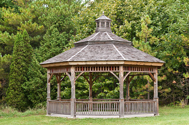 istock Wooden Gazebo in a Park 119252172