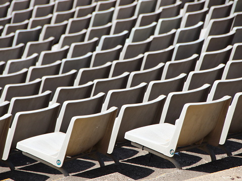 Perspective of Gray Spectator Seats at Arena