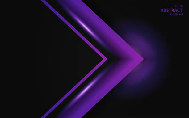 istock Abstract geometric black and purple paper shapes background 1192525909