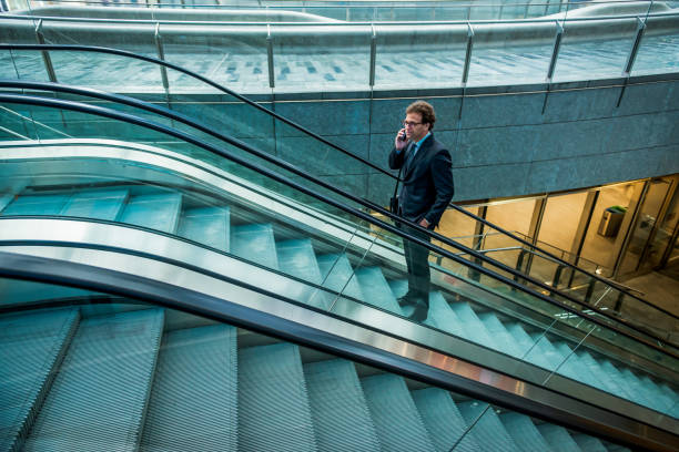 Mature businessman on the go in the morning