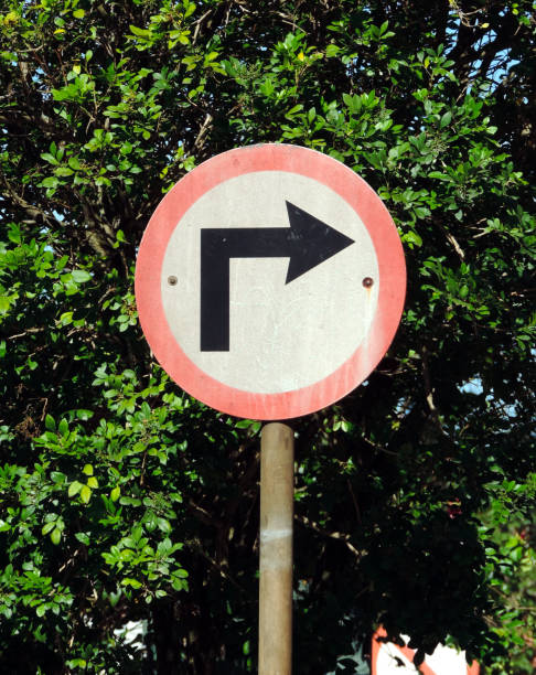 istock Right turn road sign 1192534585