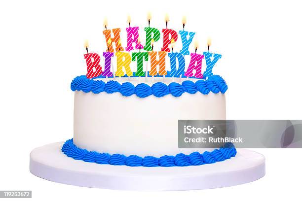 Birthday Cake Stock Photo - Download Image Now - Birthday Cake, White  Background, Cut Out - iStock