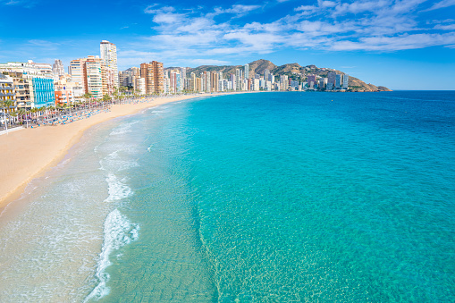 Benidorm Levante Beach in Alicante at Mediterranean Spain