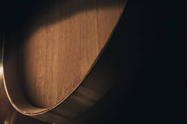 wine barrels in the wine cellar