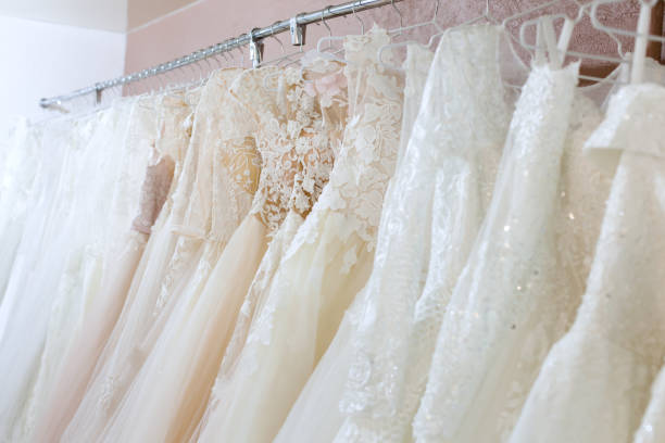 istock Beautiful elegant wedding dresses. 1192545938