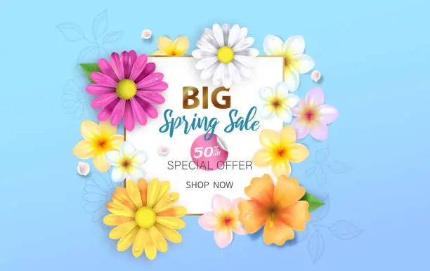 Vector illustration of Spring flowers illustration