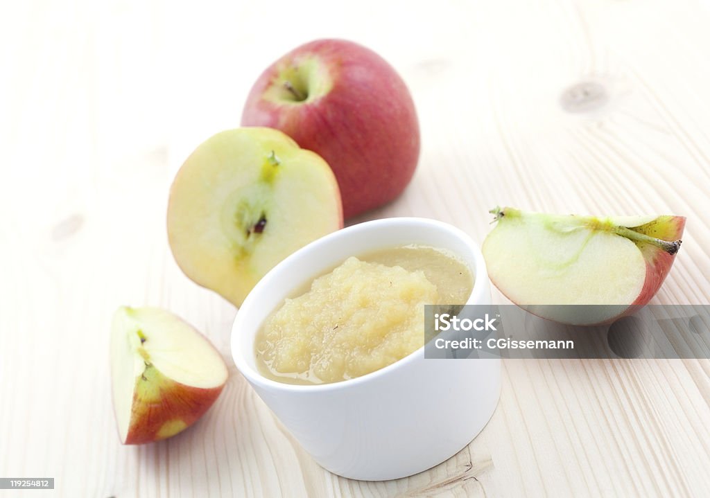 Purê de maçã, tigela - Foto de stock de Molho de Maçã royalty-free