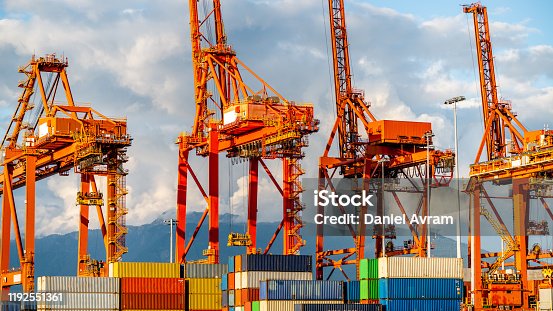 istock Busy shipping port in Vancouver, British Columbia, Canada. 1192551361