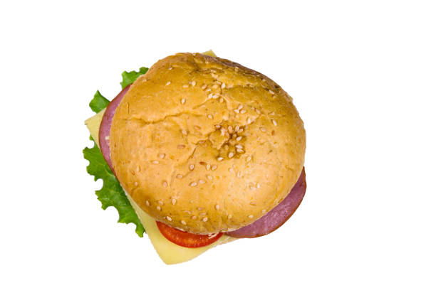 istock Fresh hamburger isolated on the white background 1192551419