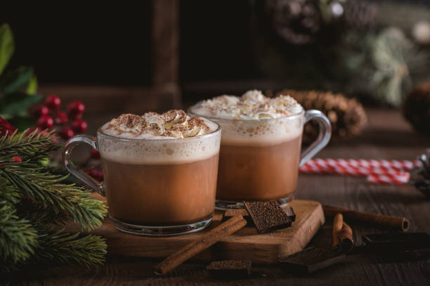 istock Hot chocolate with whipped cream and cinnamon sticks 1192551457