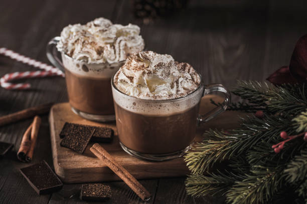 istock Hot chocolate with whipped cream and cinnamon sticks 1192551458