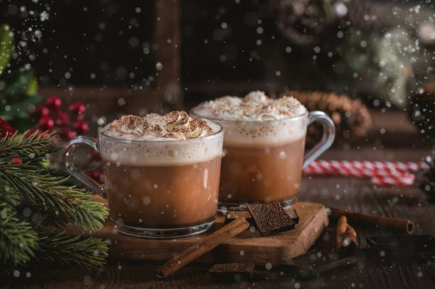 istock Hot chocolate with whipped cream and cinnamon sticks 1192551477