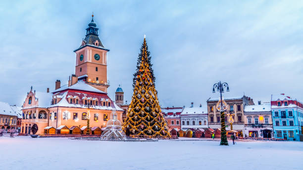 istock Brasov - Romania, council square Christmas tree. 1192551601