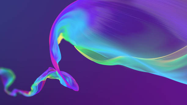 istock Fabric Flowing Cloth Wave, Waving Silk Flying Textile, 3d render 1192551801